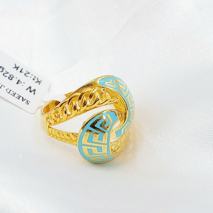 21K خاتم فيرنا مينا-مجوهرات الشيخ سعيد-Saeed Jewelry 