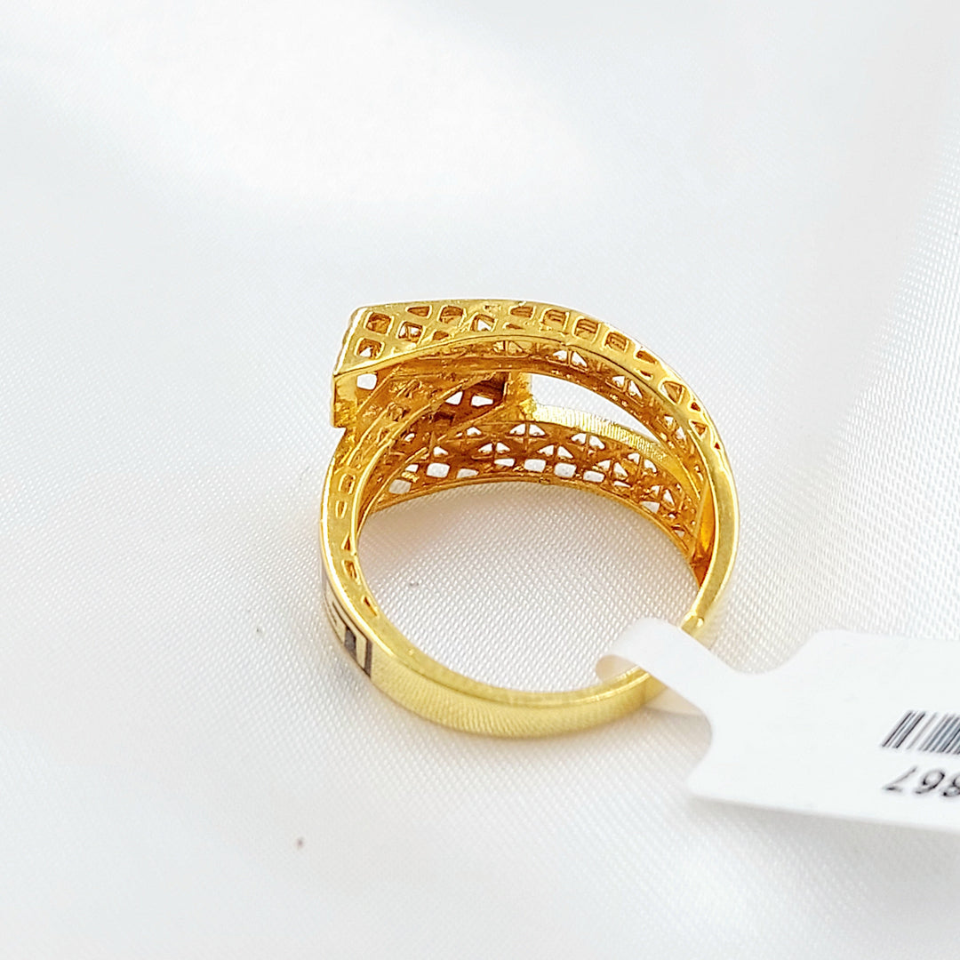 21K خاتم فيرنا مينا-مجوهرات الشيخ سعيد-Saeed Jewelry 