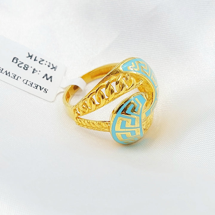 21K خاتم فيرنا مينا-مجوهرات الشيخ سعيد-Saeed Jewelry 