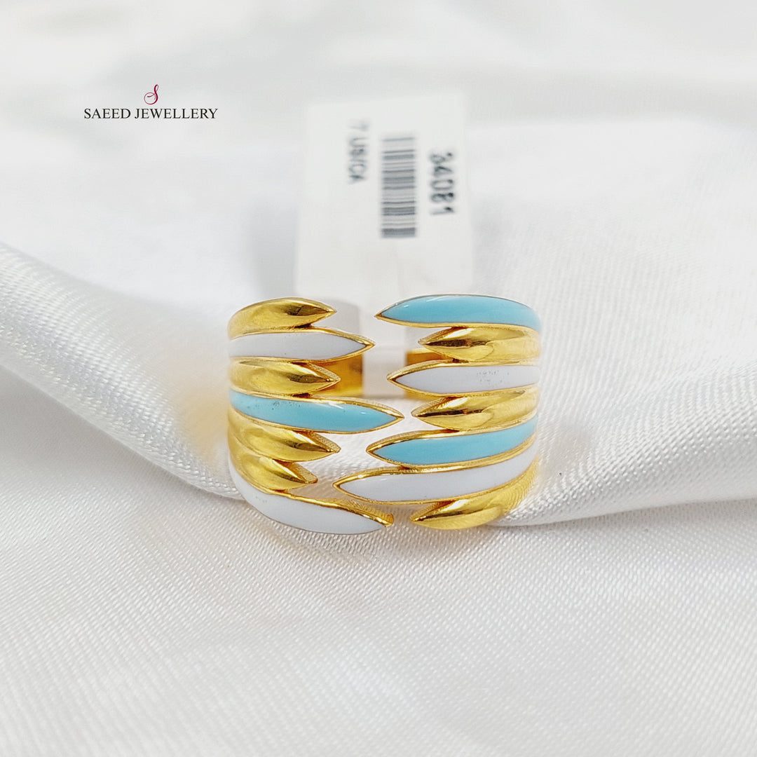 Enameled Wings Ring Made of 21K Gold by Saeed Jewelry 