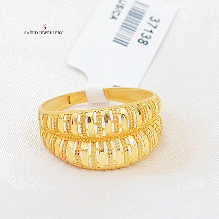 Engraved Ring Made of 21K Gold by Saeed Jewelry 