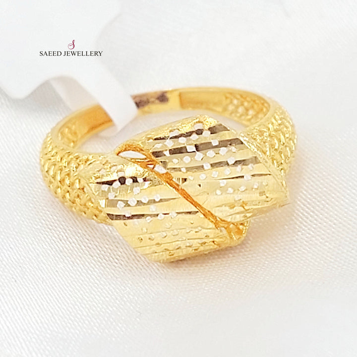 Engraved Deluxe Ring Made of 21K Gold by Saeed Jewelry 