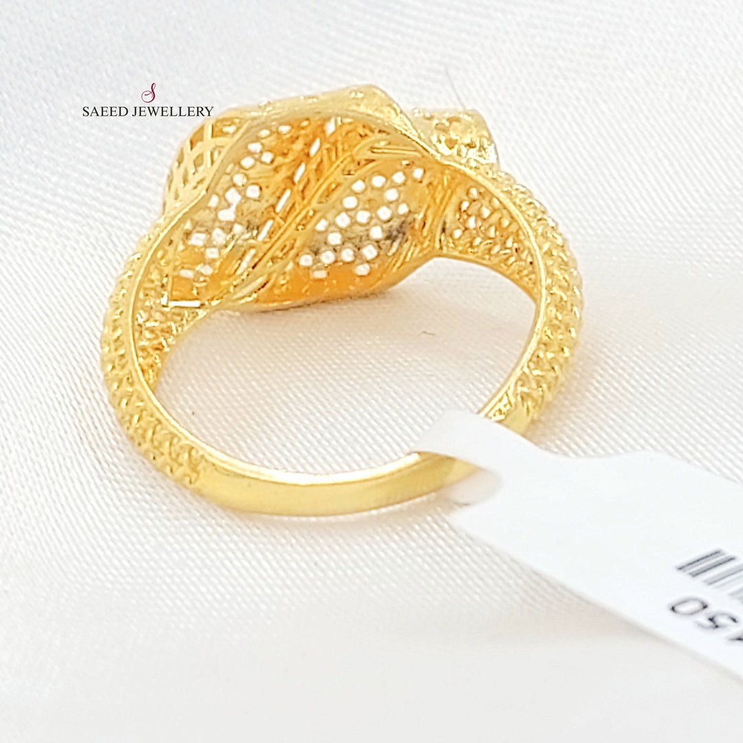 Engraved Deluxe Ring Made of 21K Gold by Saeed Jewelry 