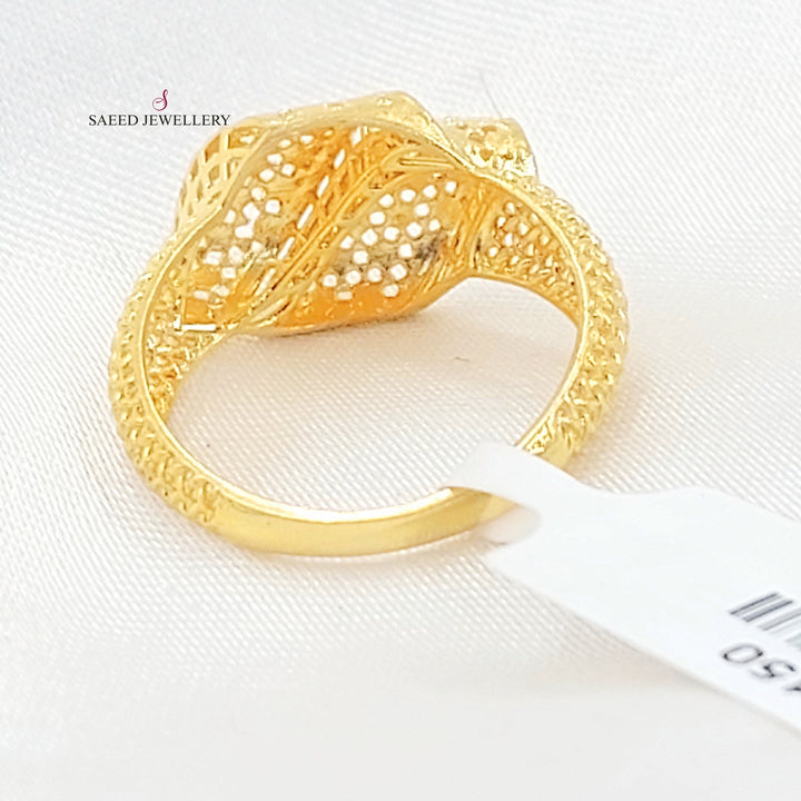 Engraved Deluxe Ring Made of 21K Gold by Saeed Jewelry 