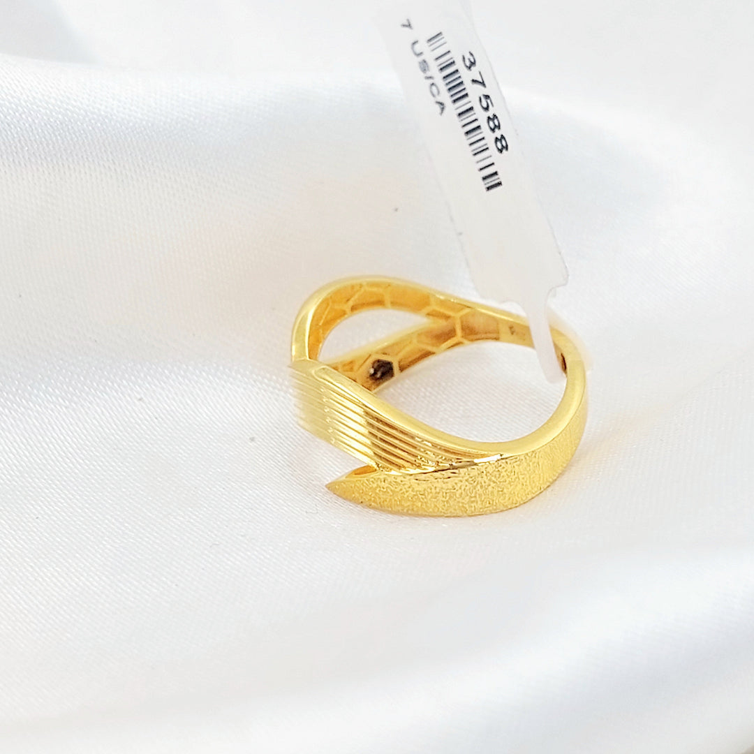 Engraved Ring Made of 21K Gold by Saeed Jewelry 
