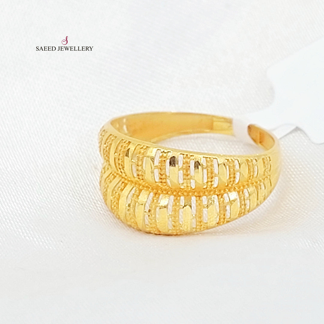 Engraved Ring Made of 21K Gold by Saeed Jewelry 