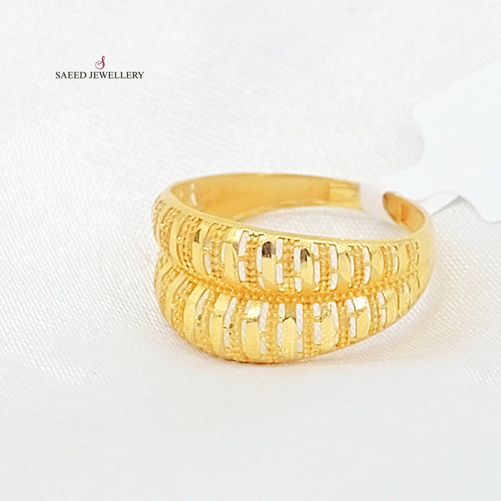 Engraved Ring Made of 21K Gold by Saeed Jewelry 