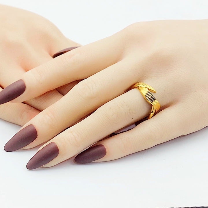 Engraved Ring Made of 21K Gold by Saeed Jewelry 