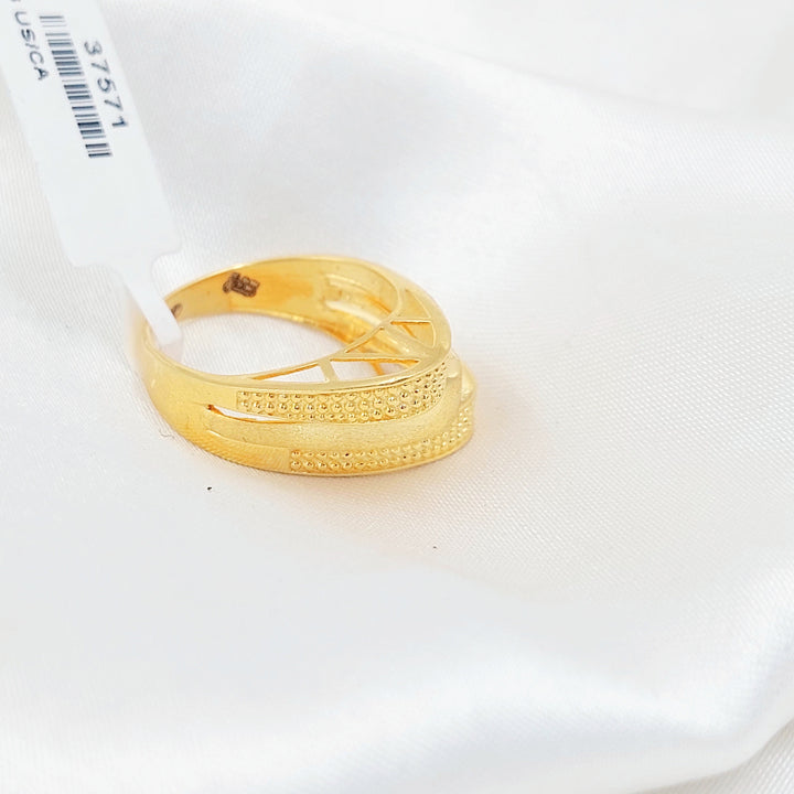 Engraved Pyramid Ring Made of 21K Gold by Saeed Jewelry 