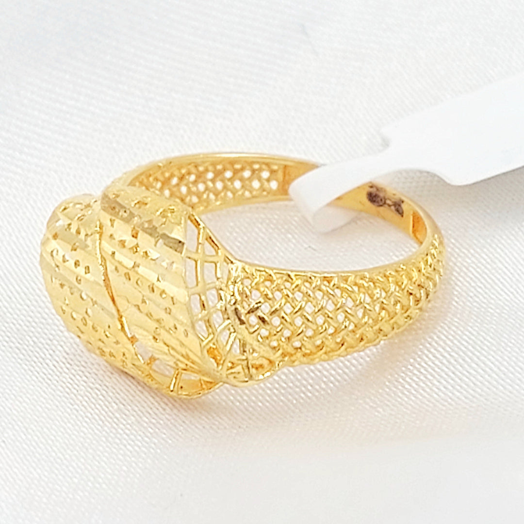 Engraved Deluxe Ring Made of 21K Gold by Saeed Jewelry 