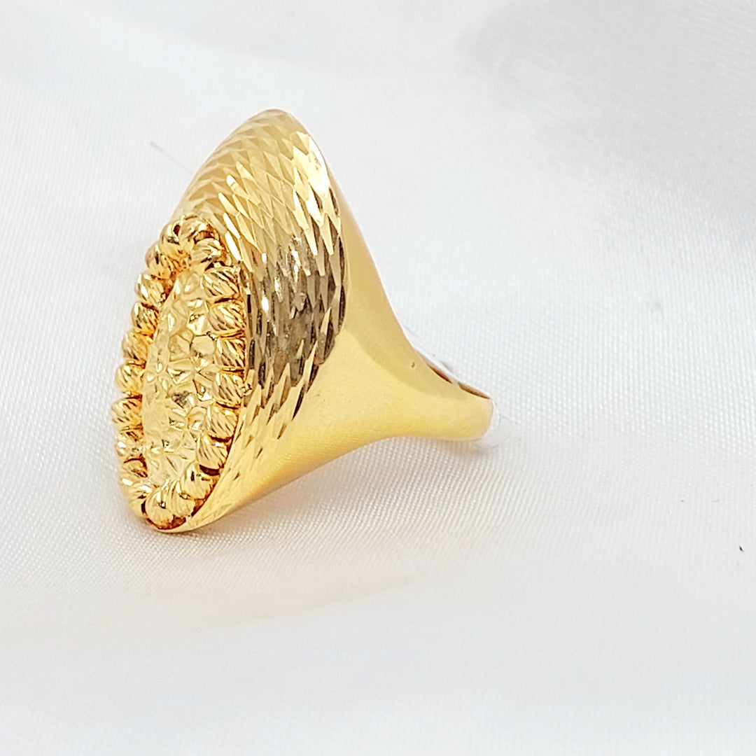 Engraved Balls Ring Made of 21K Gold by Saeed Jewelry 