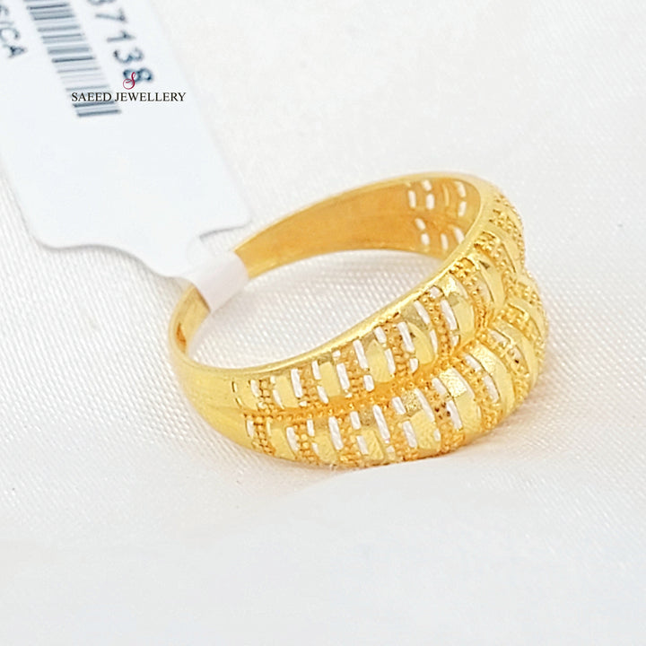 Engraved Ring Made of 21K Gold by Saeed Jewelry 