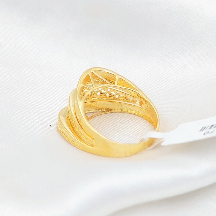 Engraved Pyramid Ring Made of 21K Gold by Saeed Jewelry 