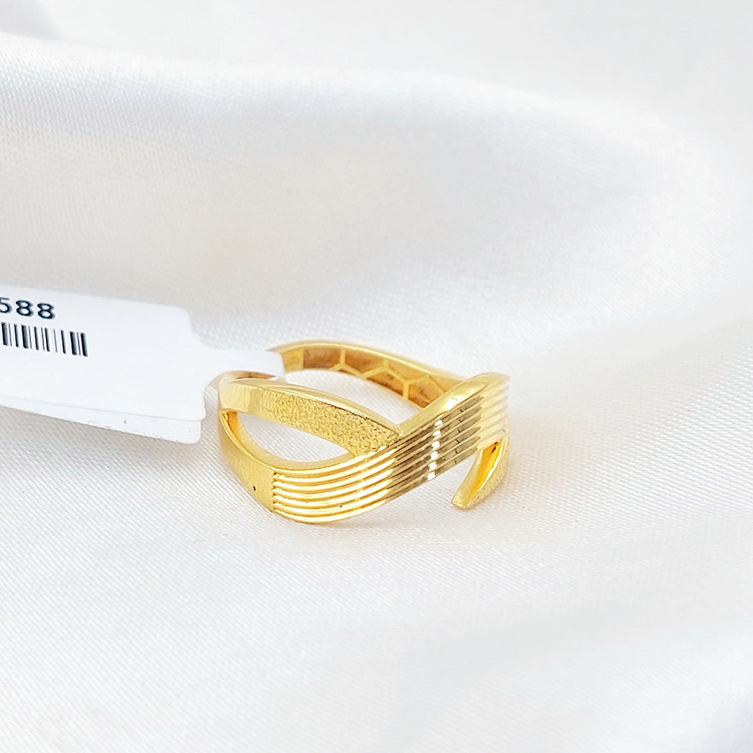 Engraved Ring Made of 21K Gold by Saeed Jewelry 