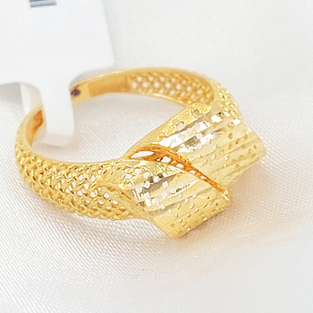 Engraved Deluxe Ring Made of 21K Gold by Saeed Jewelry 