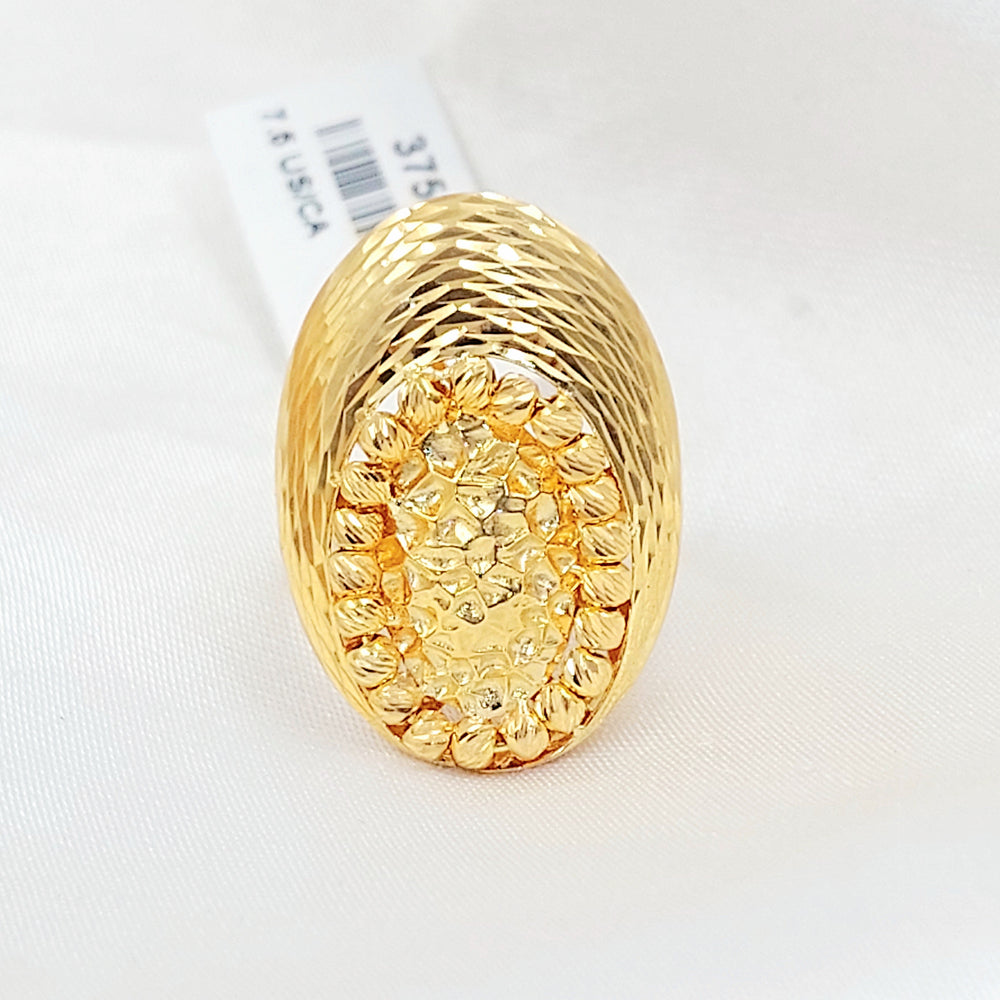 Engraved Balls Ring Made of 21K Gold by Saeed Jewelry 