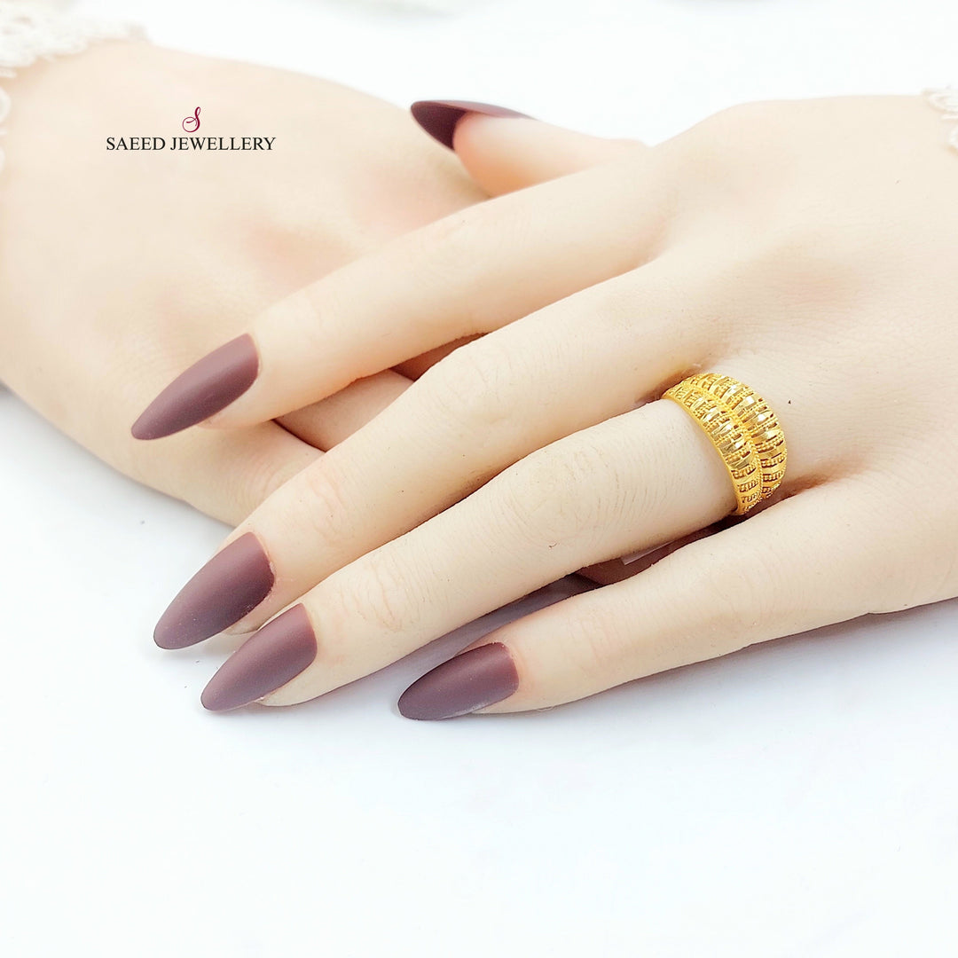 Engraved Ring Made of 21K Gold by Saeed Jewelry 