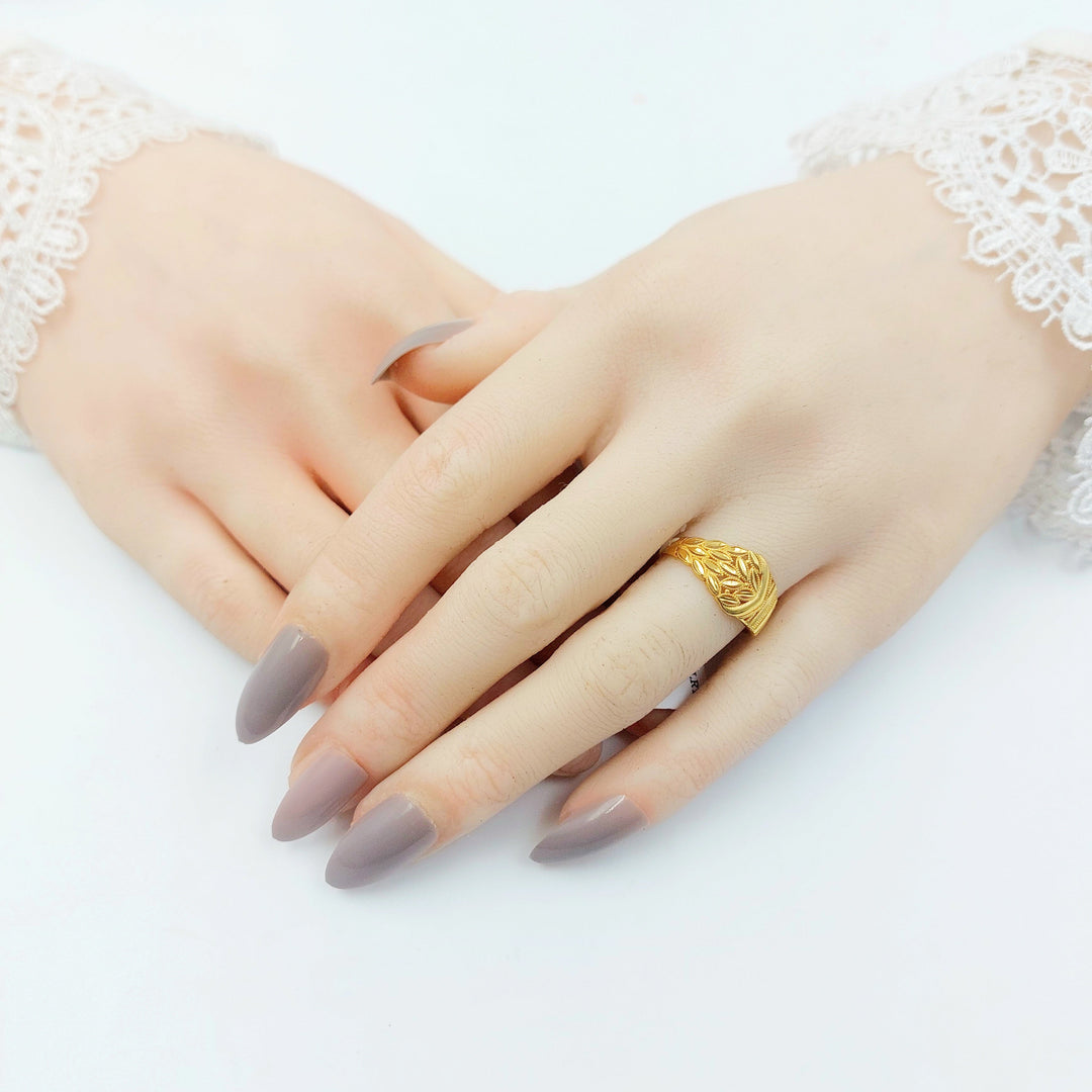 Engraved Deluxe Ring Made of 21K Gold by Saeed Jewelry 