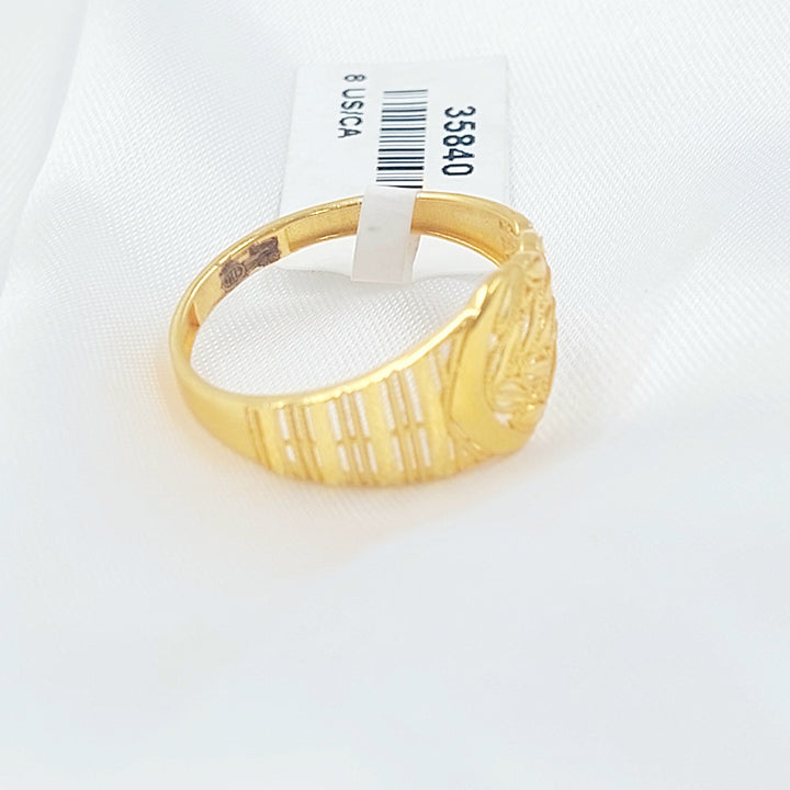 Engraved Deluxe Ring Made of 21K Gold by Saeed Jewelry 