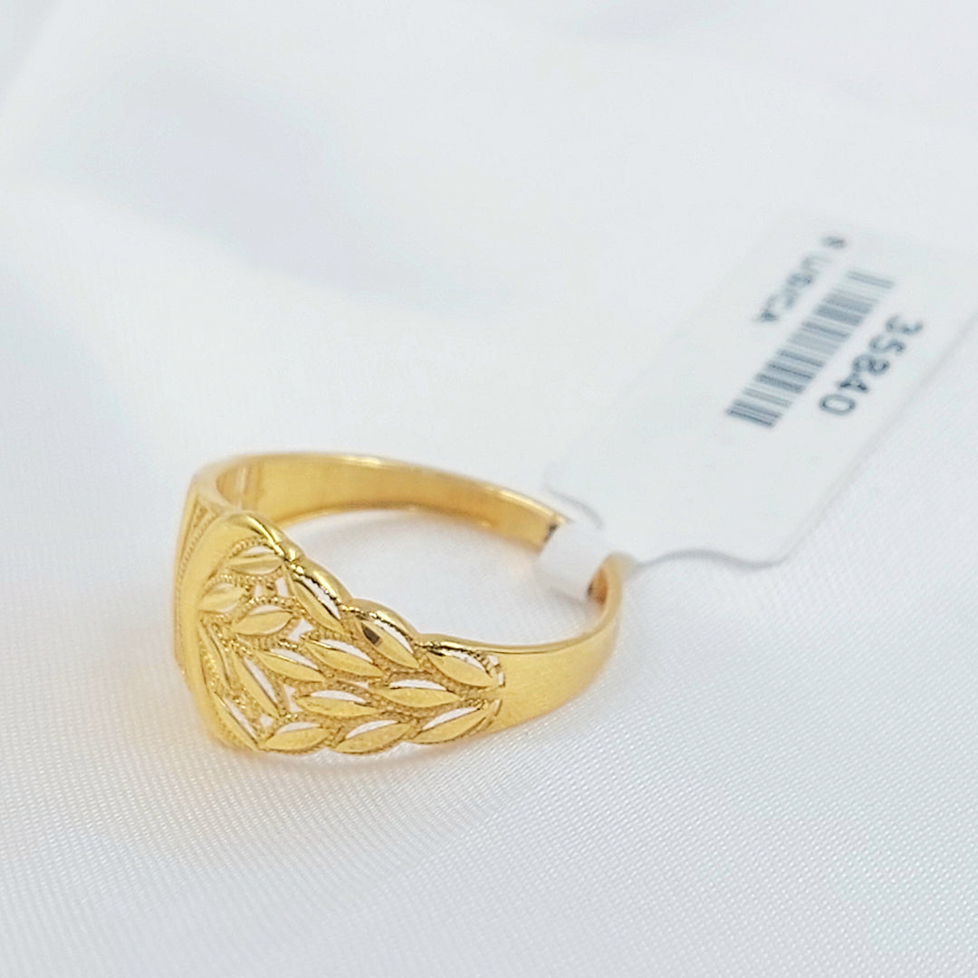 Engraved Deluxe Ring Made of 21K Gold by Saeed Jewelry 