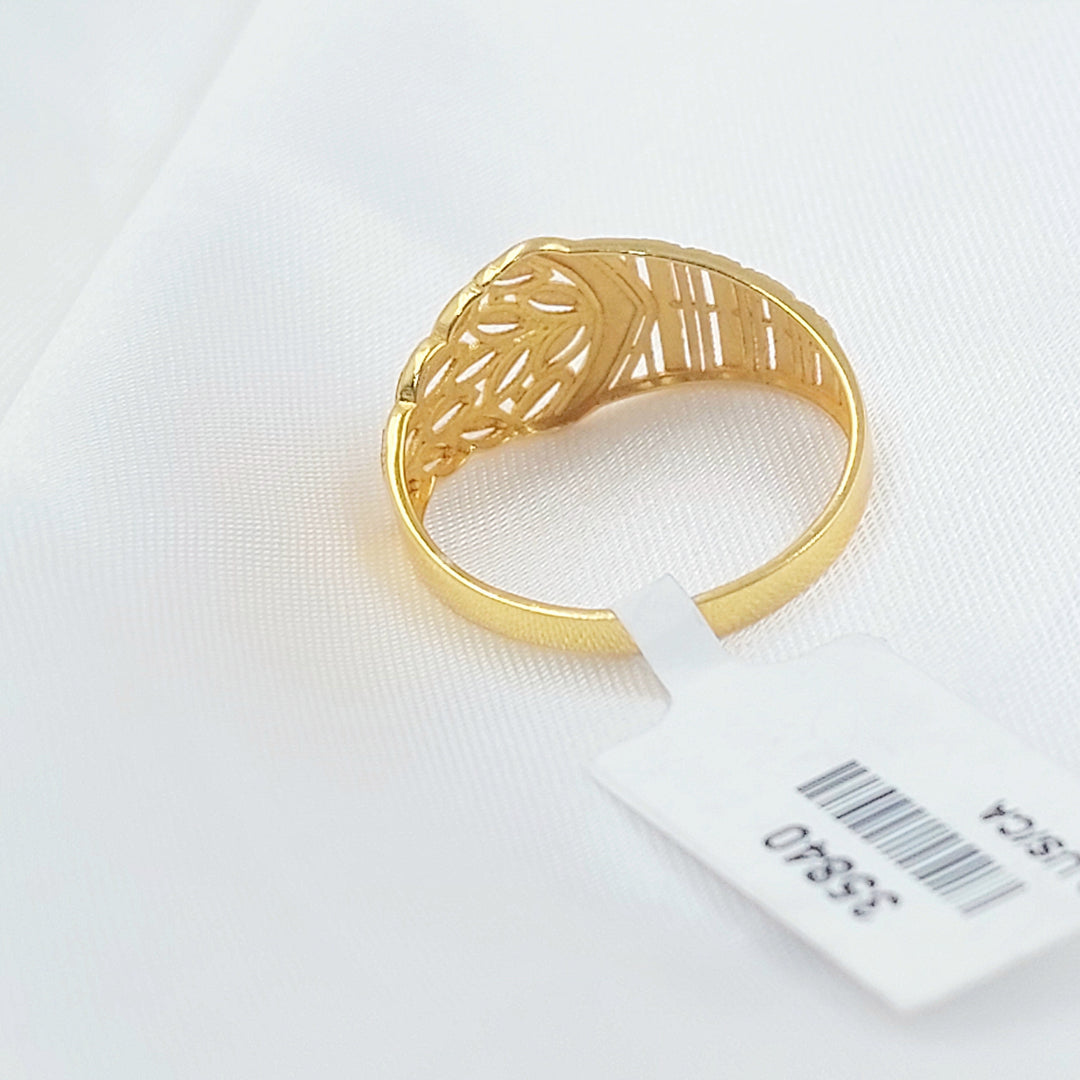Engraved Deluxe Ring Made of 21K Gold by Saeed Jewelry 
