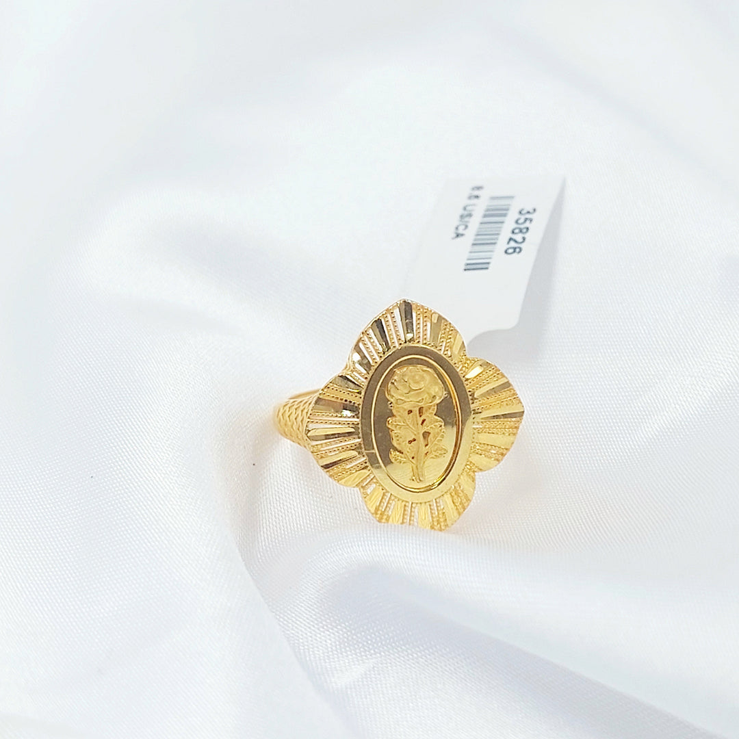 Engraved Ounce Ring Made of 21K Gold by Saeed Jewelry 