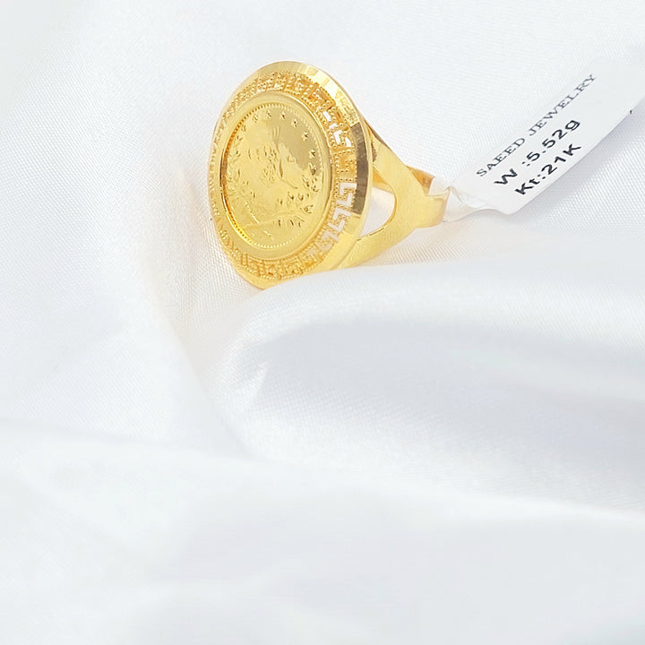 Engraved Rashadi Ring Made of 21K Gold by Saeed Jewelry 