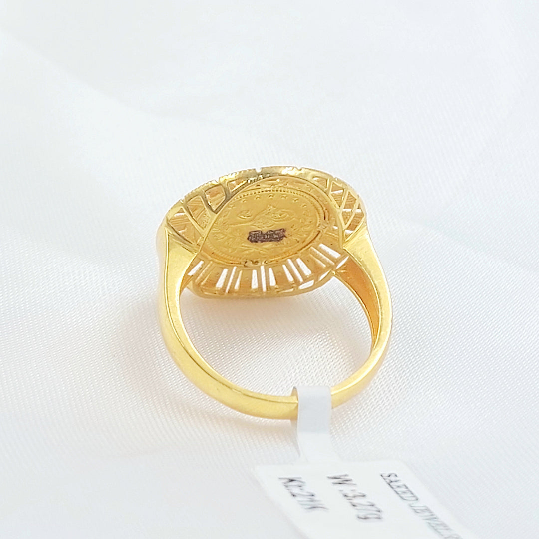 Engraved Rashadi Ring Made of 21K Gold by Saeed Jewelry 