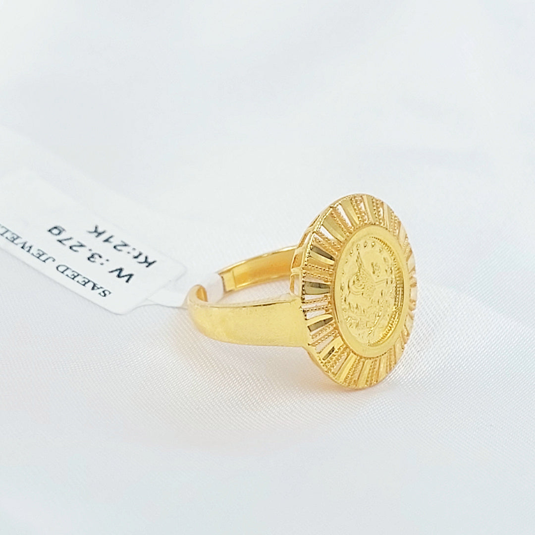 Engraved Rashadi Ring Made of 21K Gold by Saeed Jewelry 