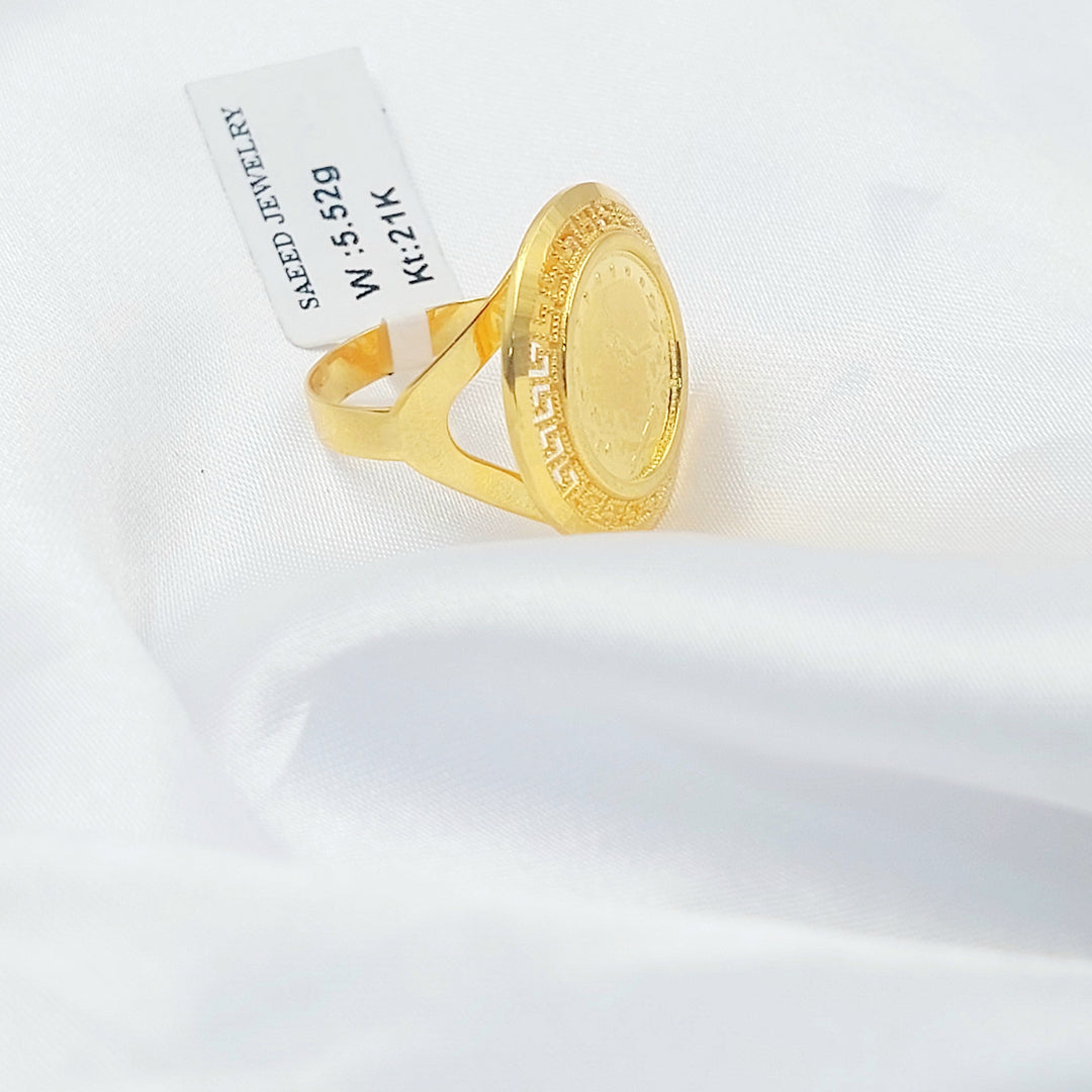Engraved Rashadi Ring Made of 21K Gold by Saeed Jewelry 