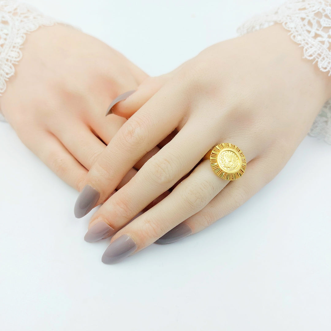 Engraved Rashadi Ring Made of 21K Gold by Saeed Jewelry 