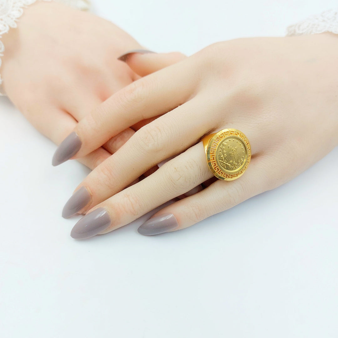Engraved Rashadi Ring Made of 21K Gold by Saeed Jewelry 