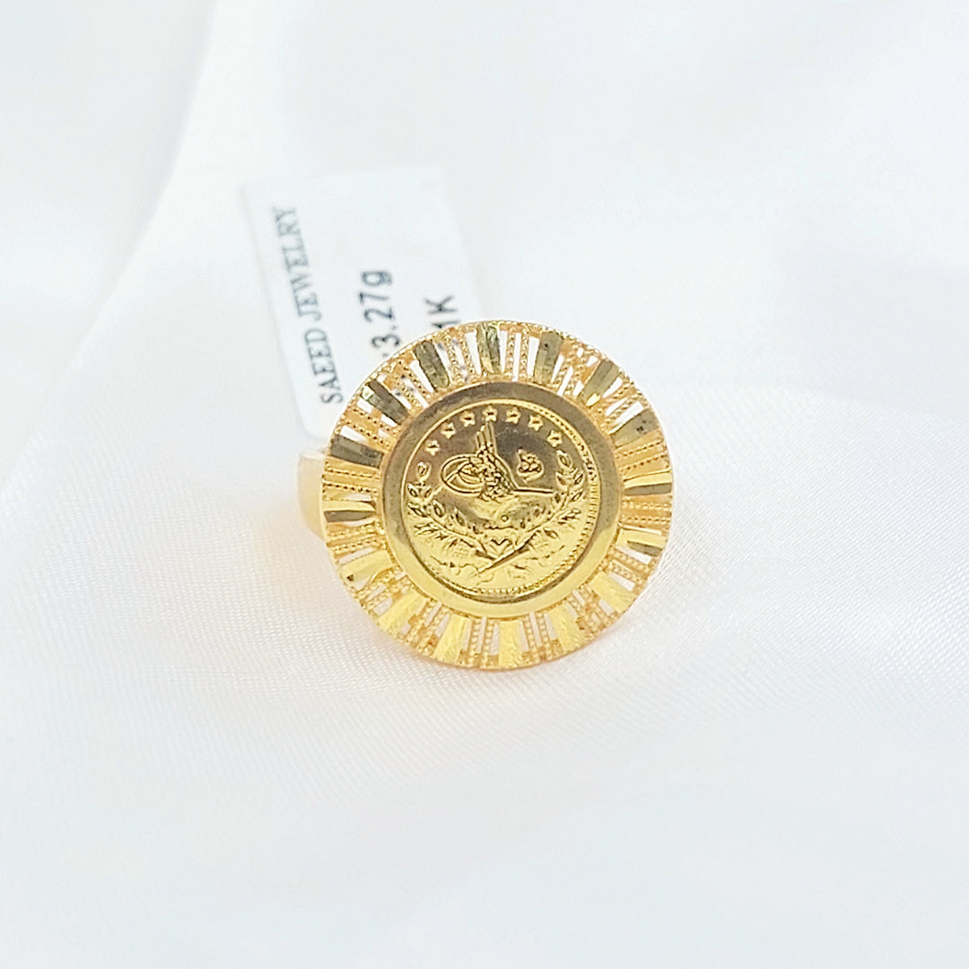 Engraved Rashadi Ring Made of 21K Gold by Saeed Jewelry 