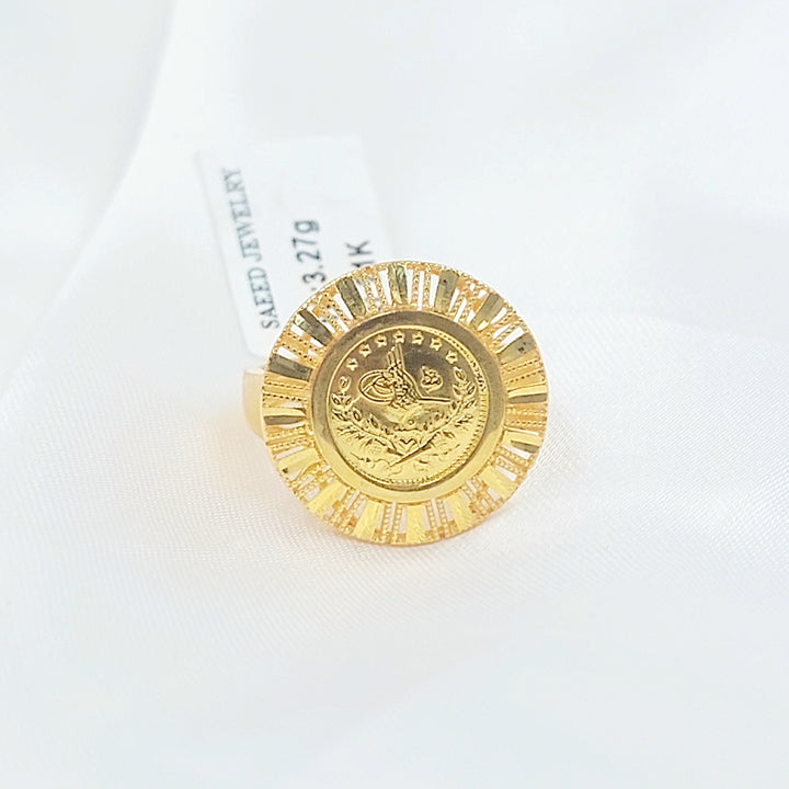 Engraved Rashadi Ring Made of 21K Gold by Saeed Jewelry 