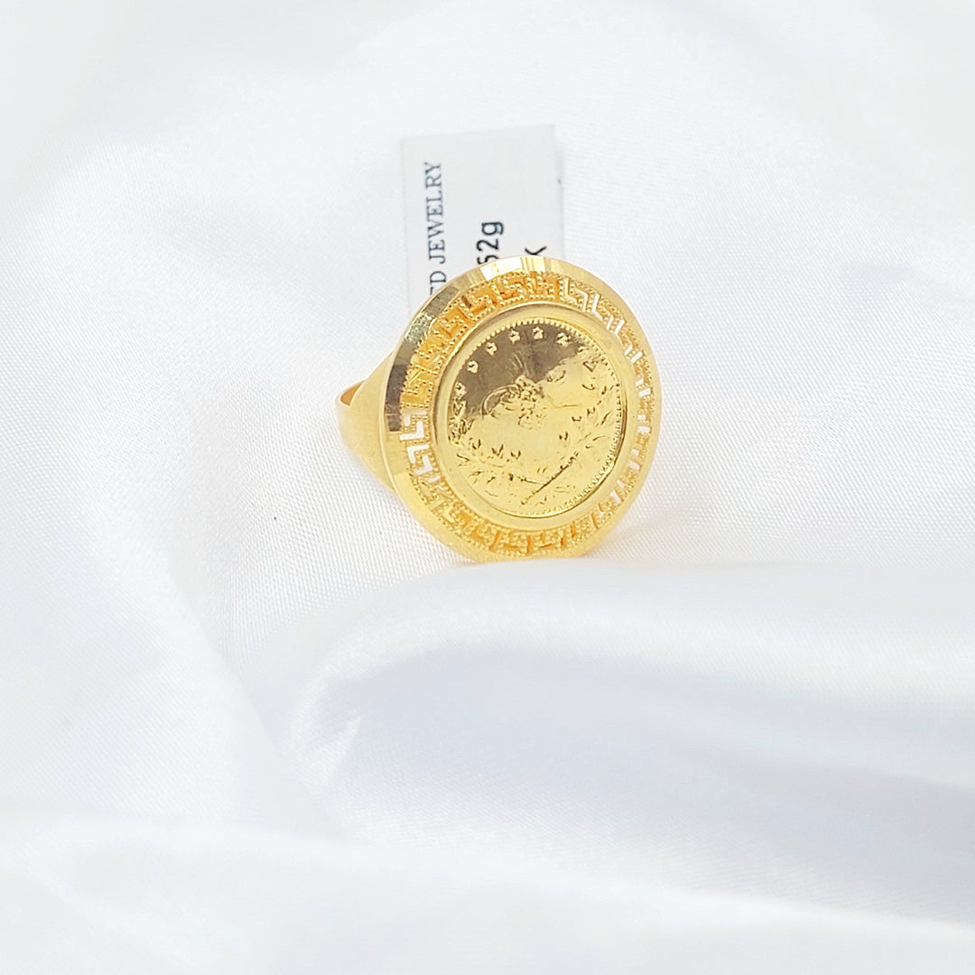 Engraved Rashadi Ring Made of 21K Gold by Saeed Jewelry 