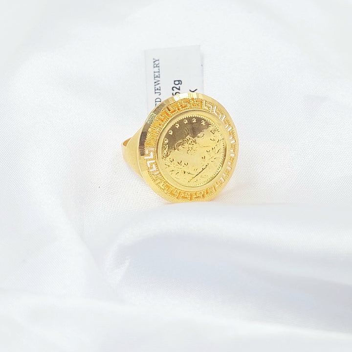 Engraved Rashadi Ring Made of 21K Gold by Saeed Jewelry 