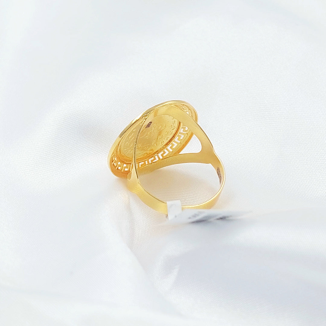Engraved Rashadi Ring Made of 21K Gold by Saeed Jewelry 
