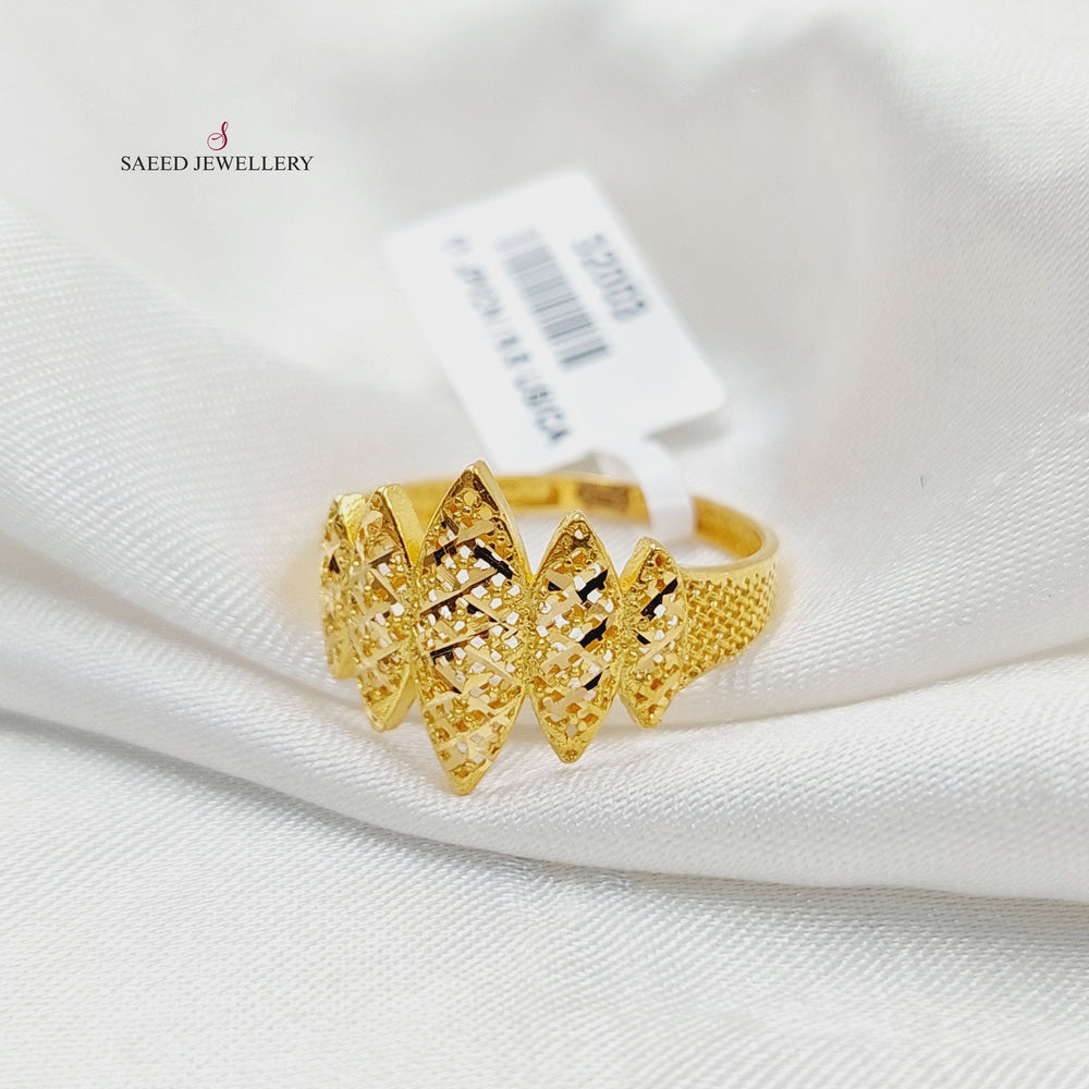 21K خاتم معين نقش-مجوهرات الشيخ سعيد-Saeed Jewelry 