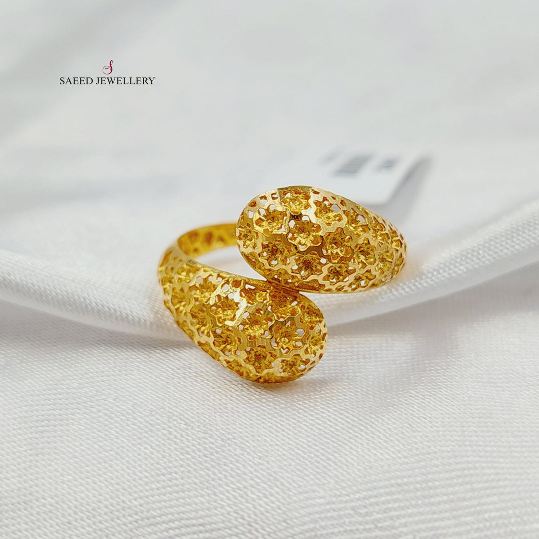 Engraved Ring Made of 21K Gold by Saeed Jewelry 