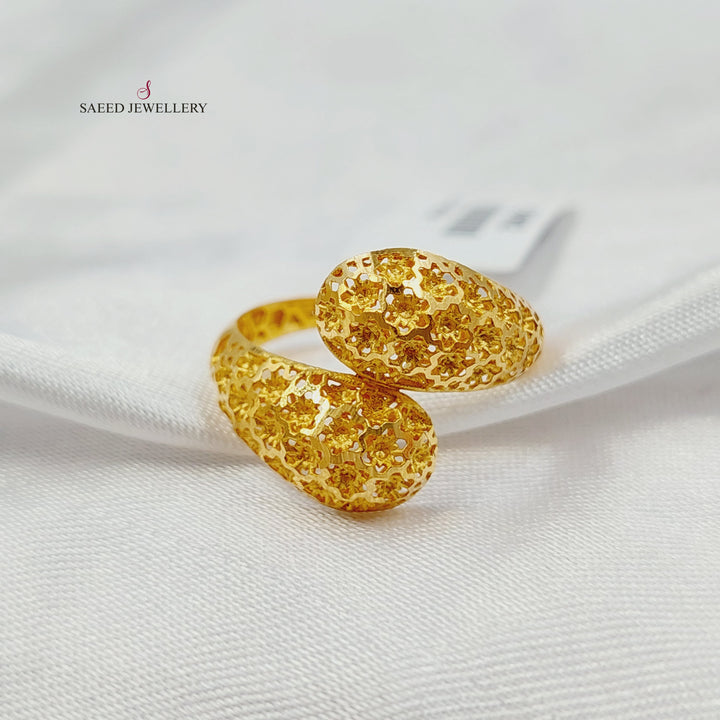 Engraved Ring Made of 21K Gold by Saeed Jewelry 