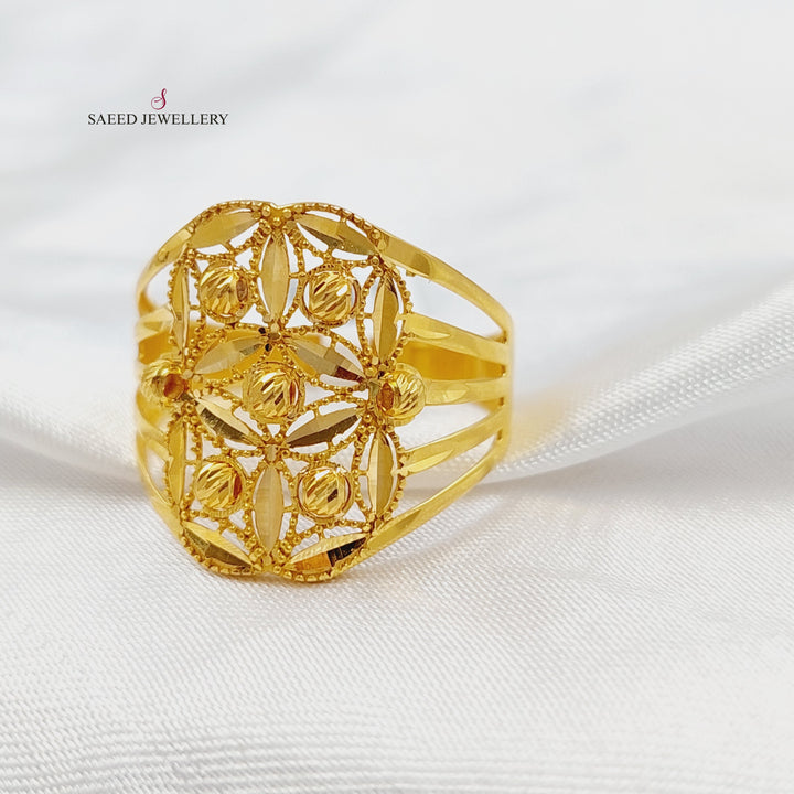 Engraved Ring Made of 21K Gold by Saeed Jewelry 
