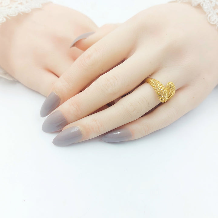 Engraved Ring Made of 21K Gold by Saeed Jewelry 