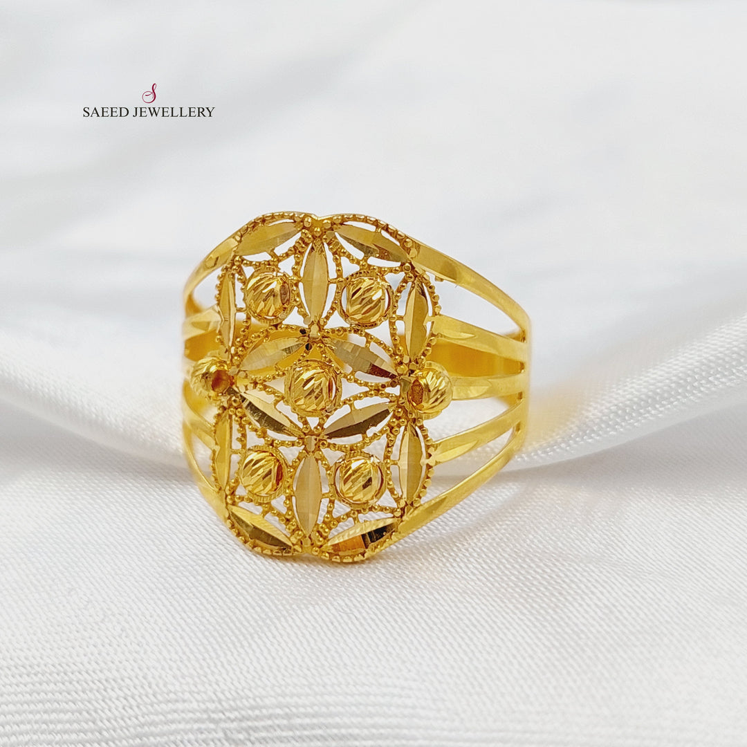 Engraved Ring Made of 21K Gold by Saeed Jewelry 