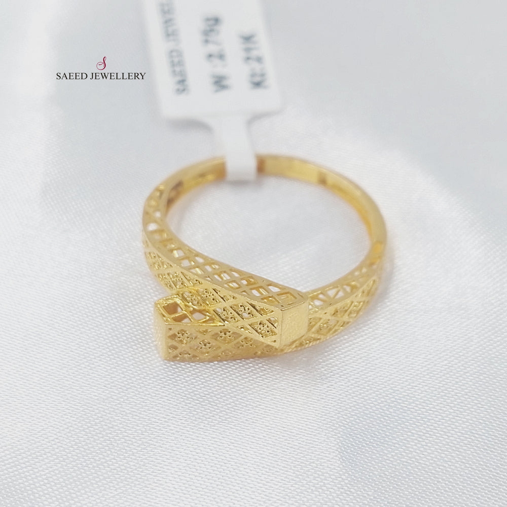 Engraved Ring Made of 21K Gold by Saeed Jewelry 