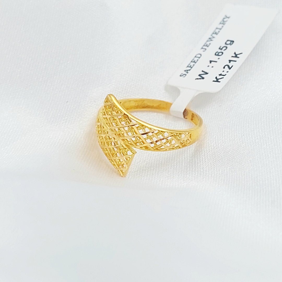 21K خاتم نقش-مجوهرات الشيخ سعيد-Saeed Jewelry 