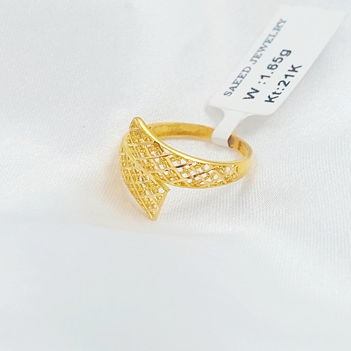 21K خاتم نقش-مجوهرات الشيخ سعيد-Saeed Jewelry 