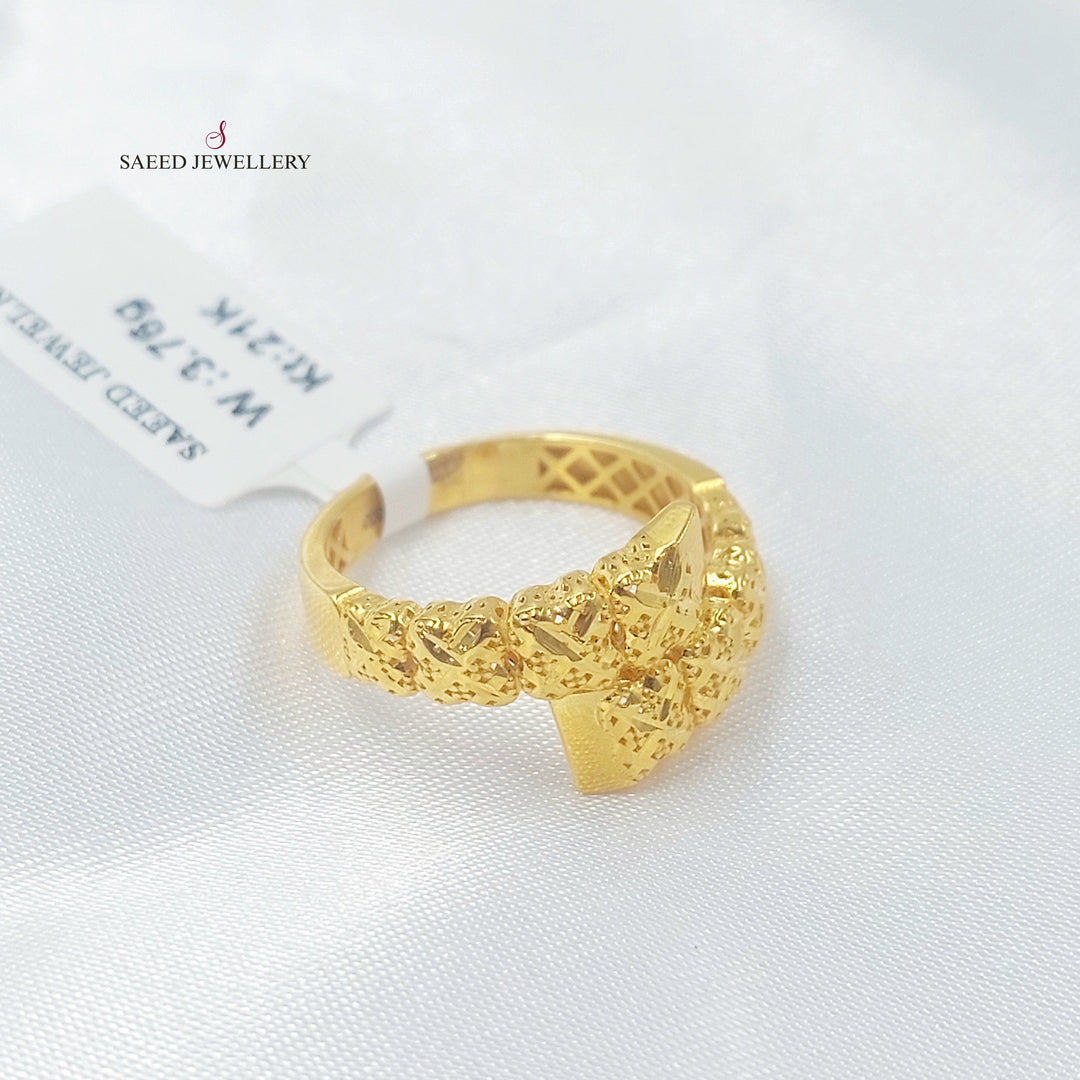 Engraved Ring Made of 21K Gold by Saeed Jewelry 