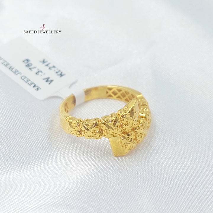 Engraved Ring Made of 21K Gold by Saeed Jewelry 