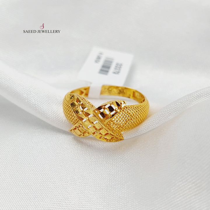 Engraved Ring Made of 21K Gold by Saeed Jewelry 