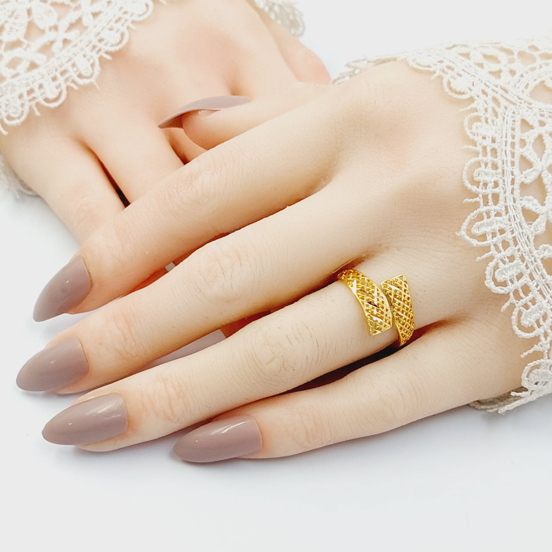 21K خاتم نقش-مجوهرات الشيخ سعيد-Saeed Jewelry 